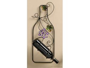 Embellished Bottle Shaped Wine Holder - Wall Decoration