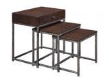 one Drawer Table with Nested Tables Dark Brown